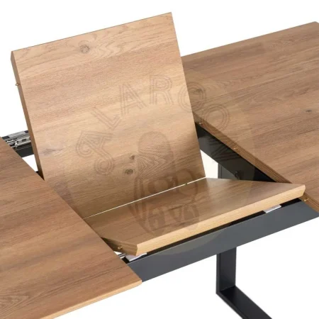 Mesa extensible natural en DM y metal para salón 120x80x76cm - Ixia - 616169IX - foto-secundaria-2