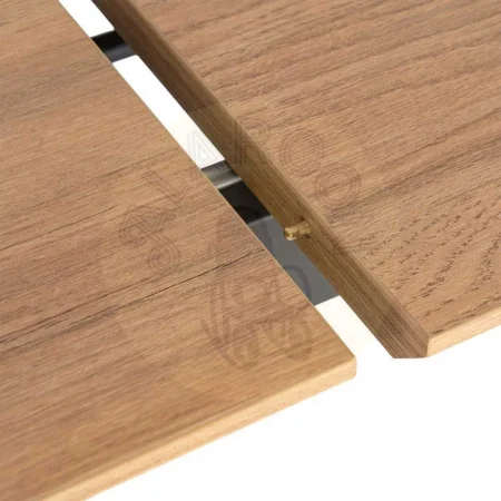 Mesa extensible natural en DM y metal para salón 120x80x76cm - Ixia - 616169IX - foto-secundaria-3