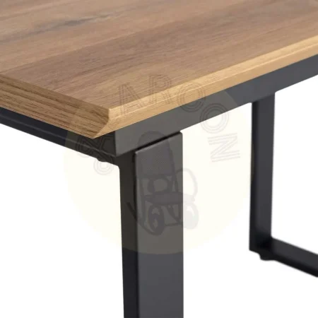 Mesa extensible natural en DM y metal para salón 120x80x76cm - Ixia - 616169IX - foto-secundaria-5