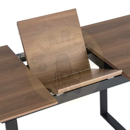 Mesa extensible marrón en tablero de DM y estructura de hierro 120x80x76cm - Ixia - 616170IX - foto-secundaria-2