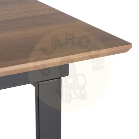Mesa extensible marrón en tablero de DM y estructura de hierro 120x80x76cm - Ixia - 616170IX - foto-secundaria-4