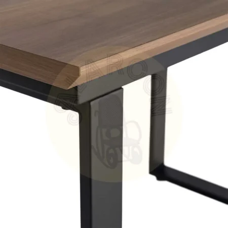 Mesa extensible marrón en tablero de DM y estructura de hierro 120x80x76cm - Ixia - 616170IX - foto-secundaria-5