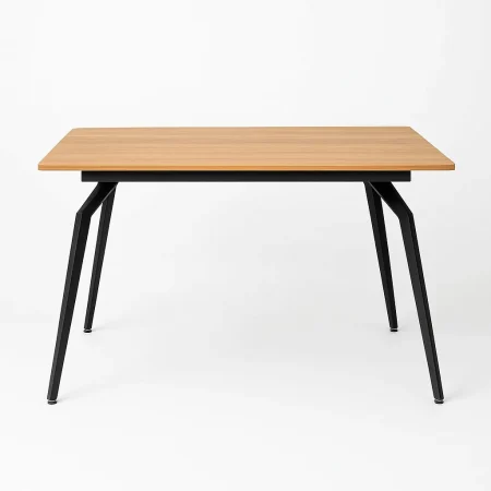 Mesa extensible natural con tablero de DM y estructura metálica 160x90x76cm - Ixia - 616171IX - foto-blanco