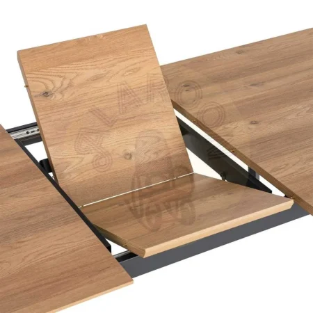 Mesa extensible natural con tablero de DM y estructura metálica 160x90x76cm - Ixia - 616171IX - foto-secundaria-2