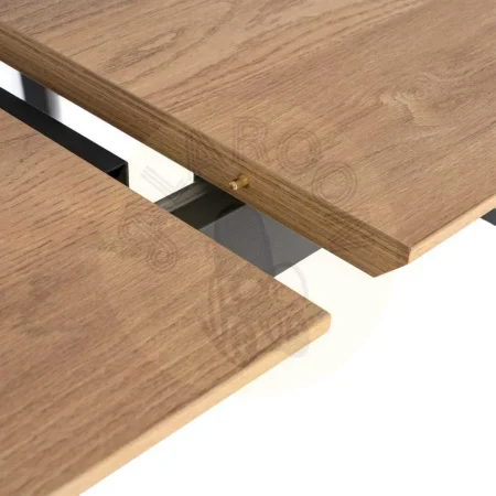 Mesa extensible natural con tablero de DM y estructura metálica 160x90x76cm - Ixia - 616171IX - foto-secundaria-3