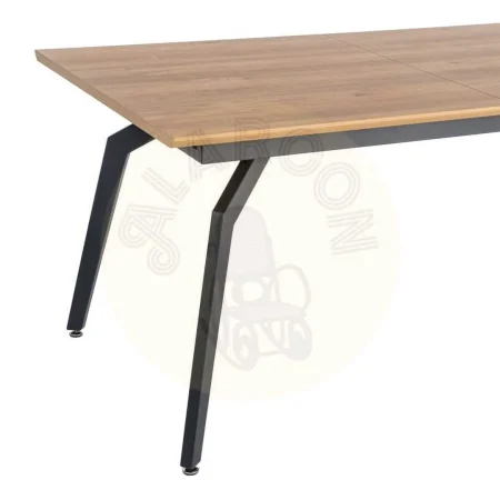 Mesa extensible natural con tablero de DM y estructura metálica 160x90x76cm - Ixia - 616171IX - foto-secundaria-4