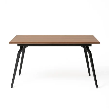 Mesa extensible marrón en DM y metal para salón hasta 200cm 160x90x76cm - Ixia - 616172IX - foto-blanco