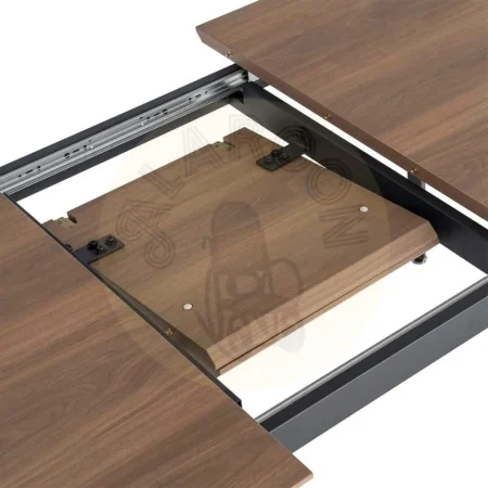 Mesa extensible marrón en DM y metal para salón hasta 200cm 160x90x76cm - Ixia - 616172IX - foto-secundaria-1