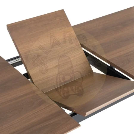 Mesa extensible marrón en DM y metal para salón hasta 200cm 160x90x76cm - Ixia - 616172IX - foto-secundaria-2