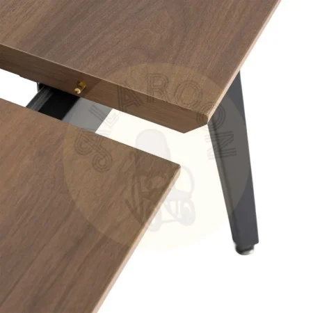 Mesa extensible marrón en DM y metal para salón hasta 200cm 160x90x76cm - Ixia - 616172IX - foto-secundaria-3