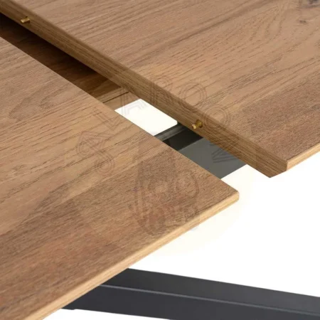 Mesa extensible natural en DM con acabado en melamina y estructura de hierro para salón 160x90x76cm - Ixia - 616173IX - foto-secundaria-3