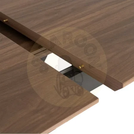 Mesa extensible marrón en DM con patas y estructura de metal para salón 160x90x76cm - Ixia - 616174IX - foto-secundaria-3