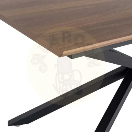 Mesa extensible marrón en DM con patas y estructura de metal para salón 160x90x76cm - Ixia - 616174IX - foto-secundaria-4