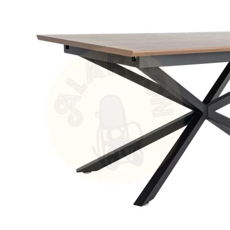 Mesa extensible marrón en DM con patas y estructura de metal para salón 160x90x76cm - Ixia - 616174IX - foto-secundaria-5