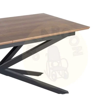 Mesa extensible marrón en DM con patas y estructura de metal para salón 160x90x76cm - Ixia - 616174IX - foto-secundaria-7