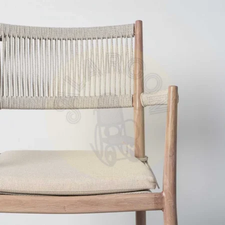 Silla apilable de acero y ratán PE para exterior con cojines desenfundables 55x55x85cm - Ixia - 616175IX - foto-secundaria-4