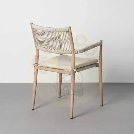 Silla apilable de acero y ratán PE para exterior con cojines desenfundables 55x55x85cm - Ixia - 616175IX - foto-secundaria-5