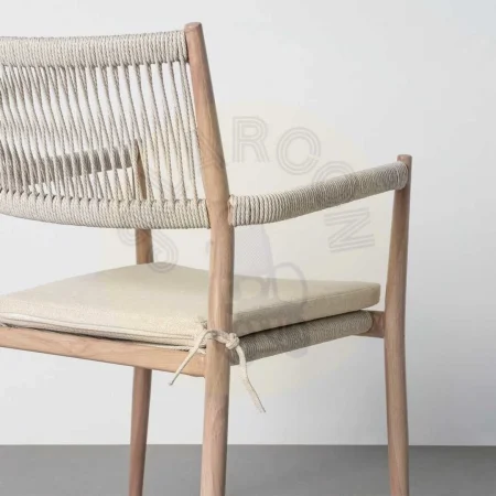 Silla apilable de acero y ratán PE para exterior con cojines desenfundables 55x55x85cm - Ixia - 616175IX - foto-secundaria-6