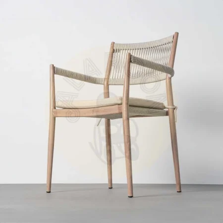 Silla apilable de acero y ratán PE para exterior con cojines desenfundables 55x55x85cm - Ixia - 616175IX - foto-secundaria-8