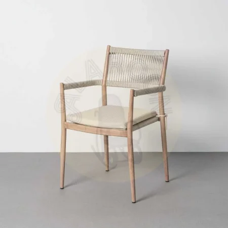 Silla apilable de acero y ratán PE para exterior con cojines desenfundables 55x55x85cm - Ixia - 616175IX - foto-secundaria-9