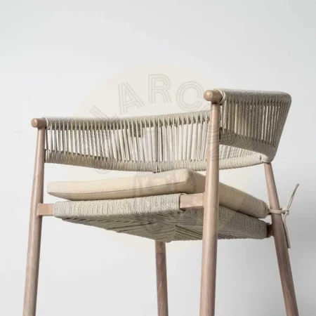 Silla apilable para exterior acero y ratán PE con cojines desenfundables 57x58x77cm - Ixia - 616176IX - foto-secundaria-2