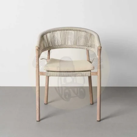Silla apilable para exterior acero y ratán PE con cojines desenfundables 57x58x77cm - Ixia - 616176IX - foto-secundaria-3