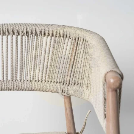 Silla apilable para exterior acero y ratán PE con cojines desenfundables 57x58x77cm - Ixia - 616176IX - foto-secundaria-4