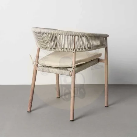 Silla apilable para exterior acero y ratán PE con cojines desenfundables 57x58x77cm - Ixia - 616176IX - foto-secundaria-6