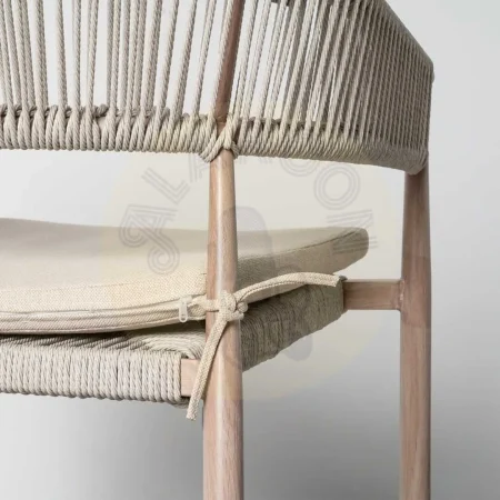 Silla apilable para exterior acero y ratán PE con cojines desenfundables 57x58x77cm - Ixia - 616176IX - foto-secundaria-7