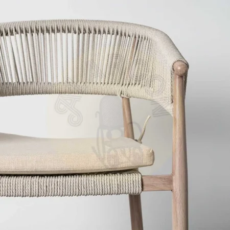 Silla apilable para exterior acero y ratán PE con cojines desenfundables 57x58x77cm - Ixia - 616176IX - foto-secundaria-8