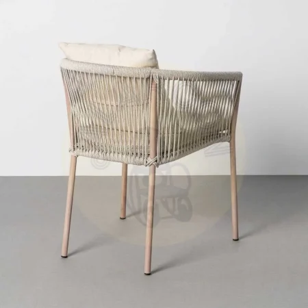 Silla para exterior en acero y ratán PE con cojines desenfundables 57x58x74.50cm - Ixia - 616177IX - foto-secundaria-3