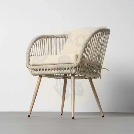 Silla de acero y ratán PE para exterior con cojines desenfundables 66x65x80cm - Ixia - 616178IX - foto-secundaria-7