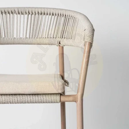 Taburete apilable de acero y rattán PE con cojines desenfundables tejido olefina apto exterior 59x58x100.50cm - Ixia - 616180IX - foto-secundaria-4