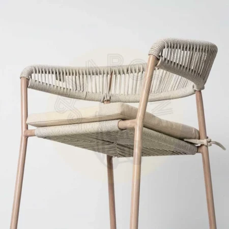 Taburete apilable de acero y rattán PE con cojines desenfundables tejido olefina apto exterior 59x58x100.50cm - Ixia - 616180IX - foto-secundaria-5