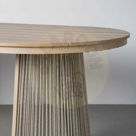 Mesa de comedor exterior rectangular en polywood y PE ratán 180x90x76.50cm - Ixia - 616183IX - foto-secundaria-1