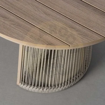 Mesa de comedor exterior rectangular en polywood y PE ratán 180x90x76.50cm - Ixia - 616183IX - foto-secundaria-2