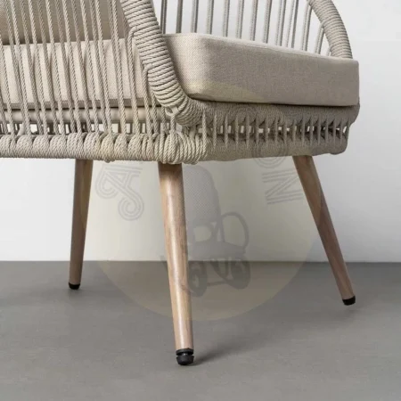 Conjunto jardín Duna en acero y ratán PE con sofá 2 sillones y mesa de centro con tablero polywood y tejido 100% olefina 1x0x0cm - Ixia - 616184IX - foto-secundaria-9