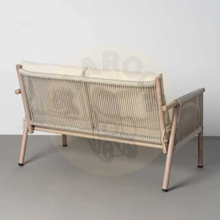 Conjunto jardín Salina sofá 2 sillones y mesa centro acero y rattán PE con tablero de piedra sinterizada 1x0x0cm - Ixia - 616185IX - foto-secundaria-2