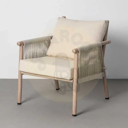 Conjunto jardín Salina sofá 2 sillones y mesa centro acero y rattán PE con tablero de piedra sinterizada 1x0x0cm - Ixia - 616185IX - foto-secundaria-5