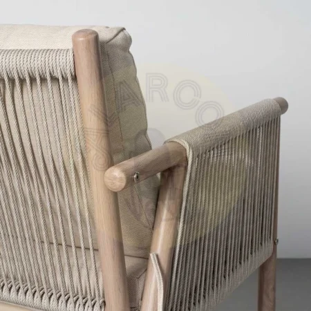 Conjunto jardín Salina sofá 2 sillones y mesa centro acero y rattán PE con tablero de piedra sinterizada 1x0x0cm - Ixia - 616185IX - foto-secundaria-6