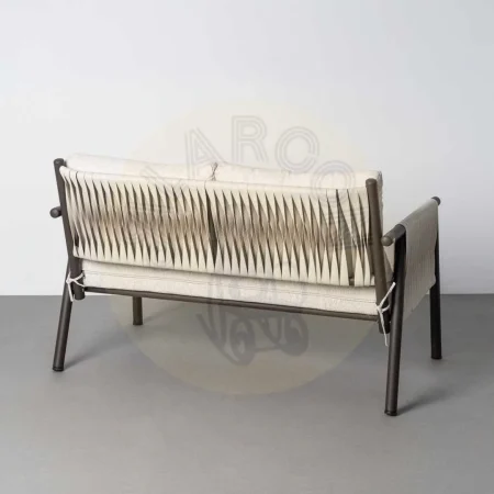 Conjunto de jardín Cala en acero y ratán PE con 1 sofá 2 sillones y mesa centro con tablero de piedra sinterizada y cojines desenfundables 1x0x0cm - Ixia - 616186IX - foto-secundaria-4