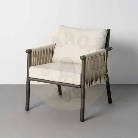 Conjunto de jardín Cala en acero y ratán PE con 1 sofá 2 sillones y mesa centro con tablero de piedra sinterizada y cojines desenfundables 1x0x0cm - Ixia - 616186IX - foto-secundaria-6