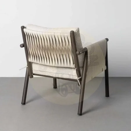 Conjunto de jardín Cala en acero y ratán PE con 1 sofá 2 sillones y mesa centro con tablero de piedra sinterizada y cojines desenfundables 1x0x0cm - Ixia - 616186IX - foto-secundaria-8