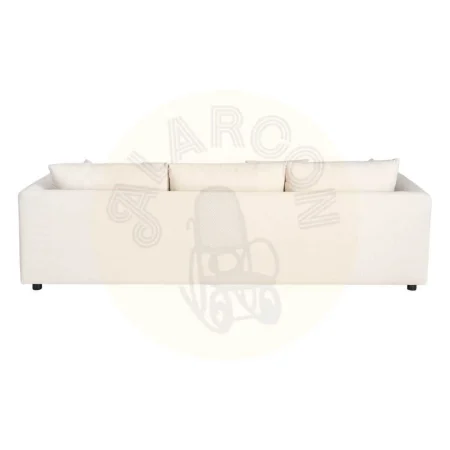 Sofá chaise longue reversible crema tapizado en 100% poliéster con cojines desenfundables 260x164x76cm - Ixia - 616189IX - foto-secundaria-3