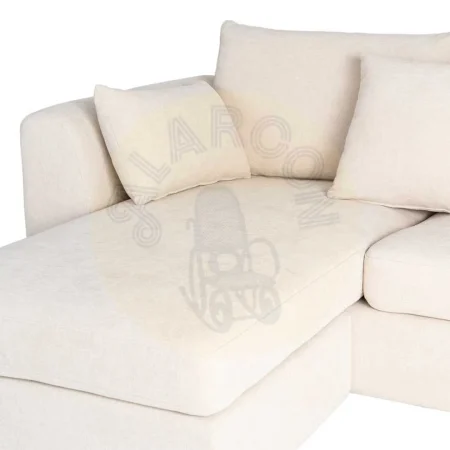 Sofá chaise longue reversible crema tapizado en 100% poliéster con cojines desenfundables 260x164x76cm - Ixia - 616189IX - foto-secundaria-8