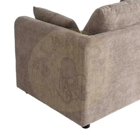 Sofá chaise longue 3 plazas tapizado en poliéster marrón claro con cojines desenfundables 260x164x76cm - Ixia - 616190IX - foto-secundaria-9