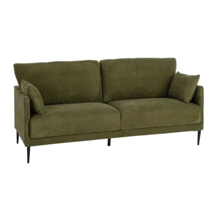 Sofá verde tapizado en tejido 100% poliéster con estructura de madera de eucalipto 191x80x88cm - Ixia - 616191IX - foto-blanco