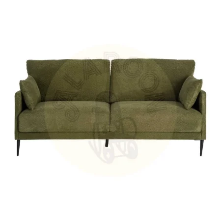 Sofá verde tapizado en tejido 100% poliéster con estructura de madera de eucalipto 191x80x88cm - Ixia - 616191IX - foto-secundaria-1