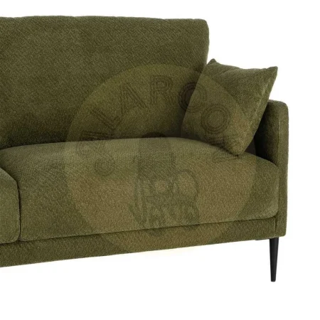 Sofá verde tapizado en tejido 100% poliéster con estructura de madera de eucalipto 191x80x88cm - Ixia - 616191IX - foto-secundaria-3