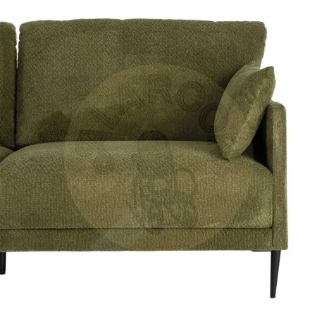 Sofá verde tapizado en tejido 100% poliéster con estructura de madera de eucalipto 191x80x88cm - Ixia - 616191IX - foto-secundaria-6